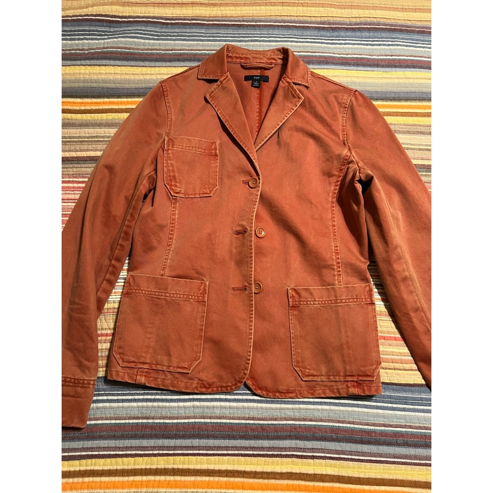 GAP Reddish Brown Blazer Jacket Women's‎ Small Three Button Front Pockets